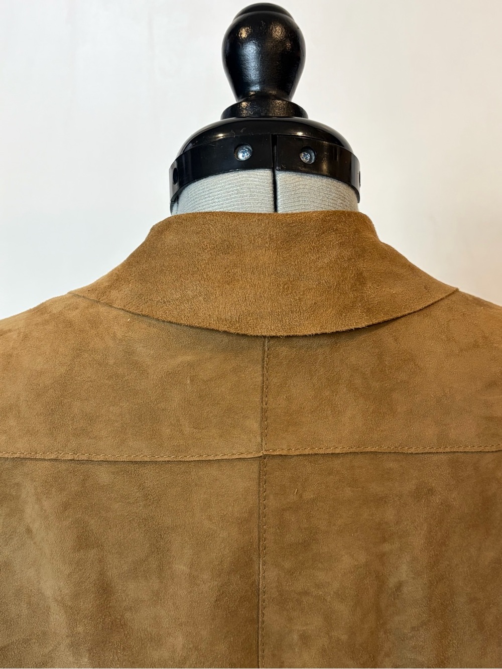 Nigel Preston Suede Button-Front Shirt/Jacket, tan, unlined, S, EUC - Picture 9 of 15